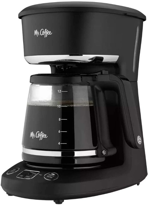 Photo 1 of Mr. Coffee Coffee Maker, Programmable Coffee Machine with Auto Pause and Glass Carafe, 12 Cups, Stainless Steel