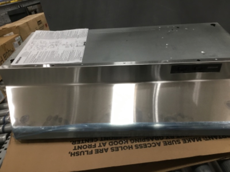 Photo 2 of Broan-NuTone 403004 Range Hood Insert with Light Exhaust Fan for Under Cabinet, 30", Stainless Steel, 6.5 Sones, 160 CFM