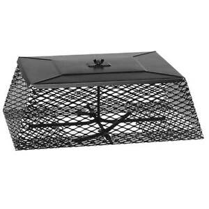 Photo 1 of 15 in. x 24 in. Adjustable Flue Guard Chimney Cap Spark Arrestor In Black Top 