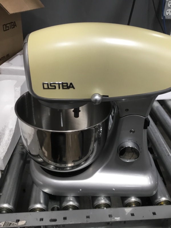 Photo 3 of Die-Cast Stand Mixer, 8 Speeds 600W OSTBA Food Stand Mixer, 5.5Qt Tilt-Head Kitchen Mixer, Almond Cream