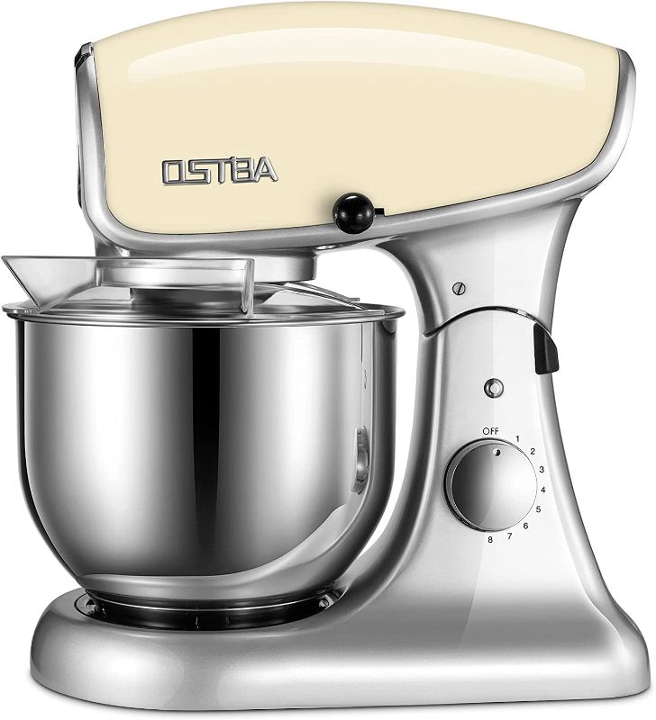 Photo 1 of Die-Cast Stand Mixer, 8 Speeds 600W OSTBA Food Stand Mixer, 5.5Qt Tilt-Head Kitchen Mixer, Almond Cream