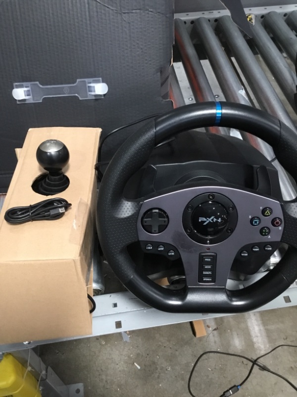 Photo 2 of PXN V9 pc steering wheel racing wheel gaming steering wheel Dual-Motor Feedback Driving, 270/900°Steering with Pedals and Joystick for PC/ Nintendo switch/PS4/PS3 XbOX S/X / XBOX SERIES X/S(DO NOT Support Mac /XbON ONE /PS5)