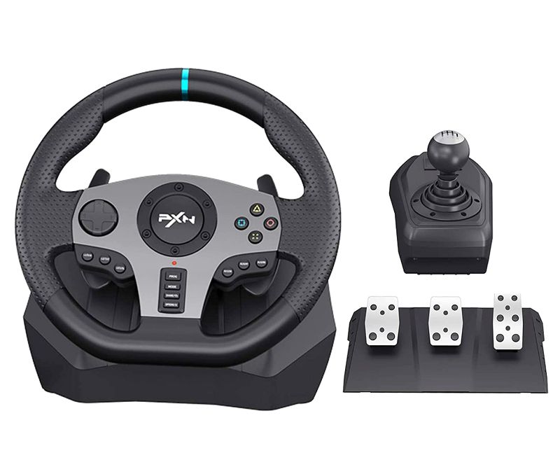 Photo 1 of PXN V9 pc steering wheel racing wheel gaming steering wheel Dual-Motor Feedback Driving, 270/900°Steering with Pedals and Joystick for PC/ Nintendo switch/PS4/PS3 XbOX S/X / XBOX SERIES X/S(DO NOT Support Mac /XbON ONE /PS5)