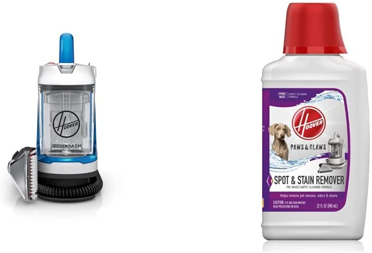Photo 1 of Hoover PowerDash GO Portable Spot Cleaner, Lightweight Carpet and Upholstery Machine  Hoover Paws & Claws Premixed Spot Machine Cleaning Shampoo, 32oz Formula,
