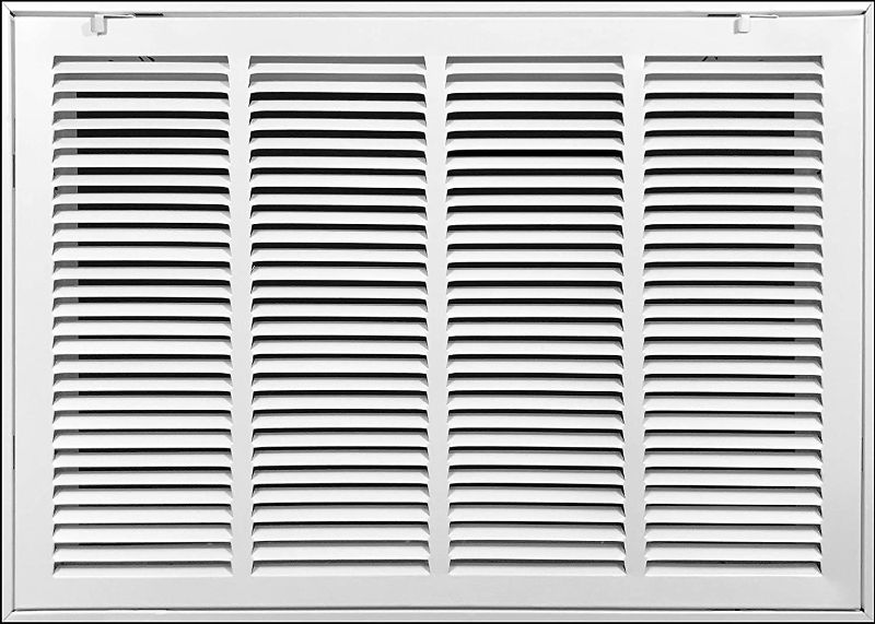 Photo 1 of 24"W x 14"H [Duct Opening Measurements] Steel Return Air Filter Grille (HD Series) Removable Door | for 1-inch Filters, Vent Cover Grill, White, Outer Dimensions: 26 5/8"W X 16 5/8"H for 24x14 Opening
