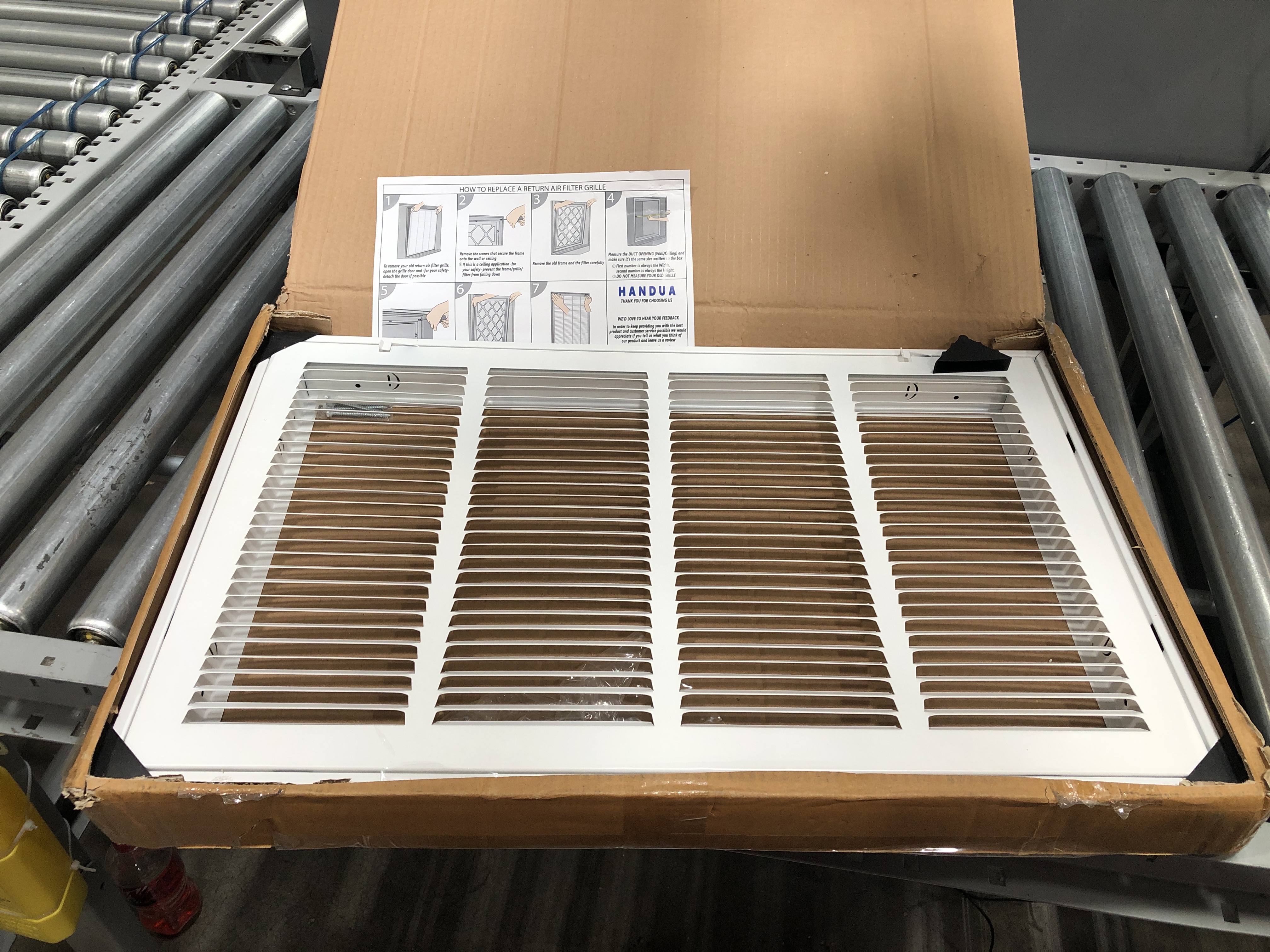 Photo 2 of 24"W x 14"H [Duct Opening Measurements] Steel Return Air Filter Grille (HD Series) Removable Door | for 1-inch Filters, Vent Cover Grill, White, Outer Dimensions: 26 5/8"W X 16 5/8"H for 24x14 Opening
