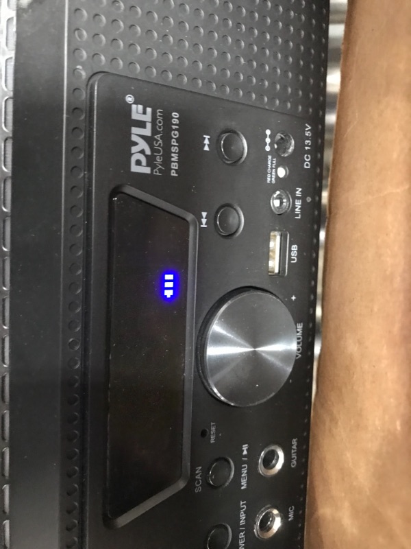 Photo 2 of Pyle Bluetooth Boombox Street Blaster Stereo Speaker - Portable Wireless Power FM Radio / MP3 System w/ Remote, LED Lights & Rechargeable Battery - PBMSPG190 , Black
