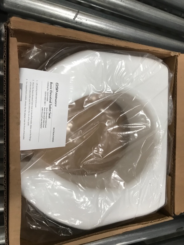 Photo 2 of Ableware Basic Open Front Elevated Toilet Seat, White