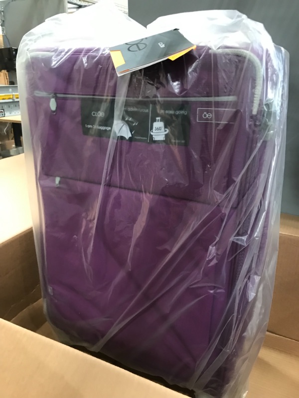 Photo 2 of Cloe Checked Large 28 inch Water-Resistant Luggage with 360º-spinner wheels in Purple Color
