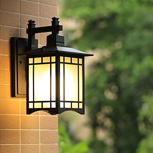 Photo 1 of Matte Black Patio Wall Light Fixture, Aluminum Waterproof Porch Lights, Anti-Rust Outdoor Indoor Wall Sconce, 1-Light Wall Lantern with Shatterproof Frosted Polycarbonate Shade, E26 Socket