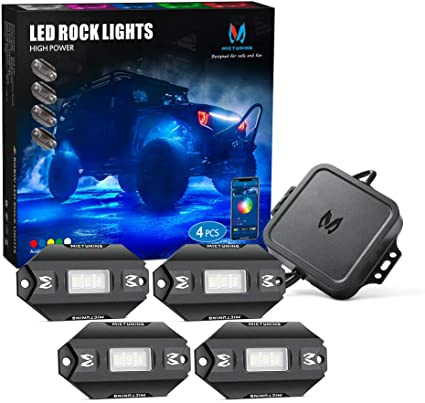 Photo 1 of MICTUNING C1 4 Pods RGBW LED Rock Lights - Multicolor Underglow Neon Light Kit with Bluetooth Controller, Music Mode