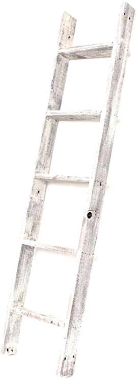 Photo 1 of Blanket Ladder Sort Birds Rustic 5FT Ladder - Distressed white