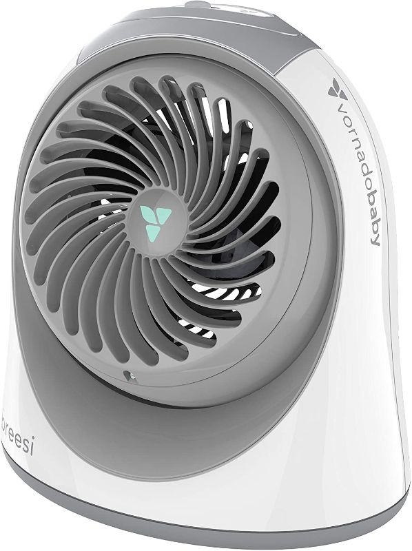 Photo 1 of Vornadobaby Breesi Nursery Air Circulator Fan  with Child Lock, Hidden Cord Storage, Finger-Friendly Design, White,