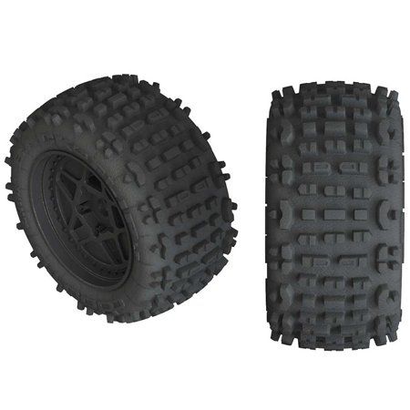 Photo 1 of ARRMA 1/10 DBoots Backflip LP Front/Rear 3.8 Pre-Mounted Tires 17mm Hex Black (2): 4S ARAC9468
