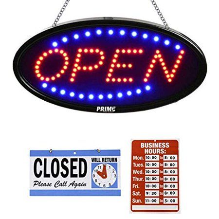 Photo 1 of LED Open Sign for Business - 23 X 14 Inch (Bigger Size) LED Shop Light - Neon Sign - Dual Modes for Flashing & Stead Light for Business Storefront