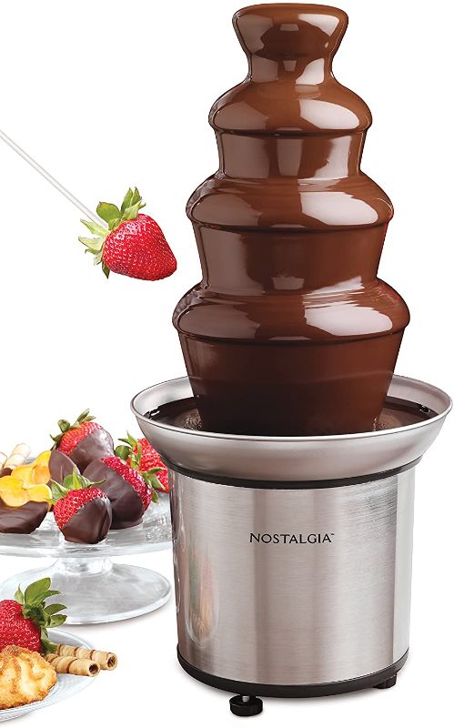 Photo 1 of ***PARTS ONLY*** Nostalgia 32-Ounce Stainless Steel Chocolate Fondue Fountain, 2-Pound Capacity, Easy to Assemble 4 Tiers, Perfect For Nacho Cheese, BBQ Sauce, Ranch, Liqueurs, 2-lb
