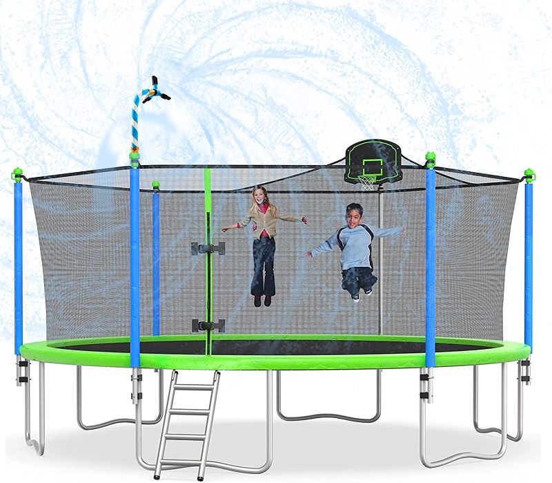 Photo 1 of **box 1 only** Tatub Trampoline 16FT Trampoline with Enclosure Net and Ladder, Outdoor Recreational Trampoline for Kids Backyard Bounce
