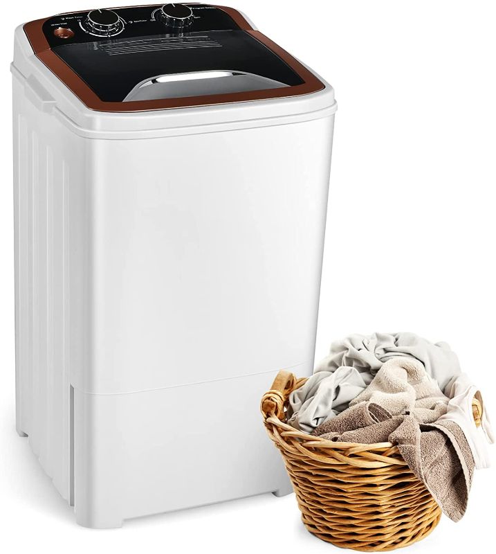 Photo 1 of ***PARTS ONLY*** Spexlb Portable Compact 18lb Mini Single Tub Washing Machine, White and Brown
