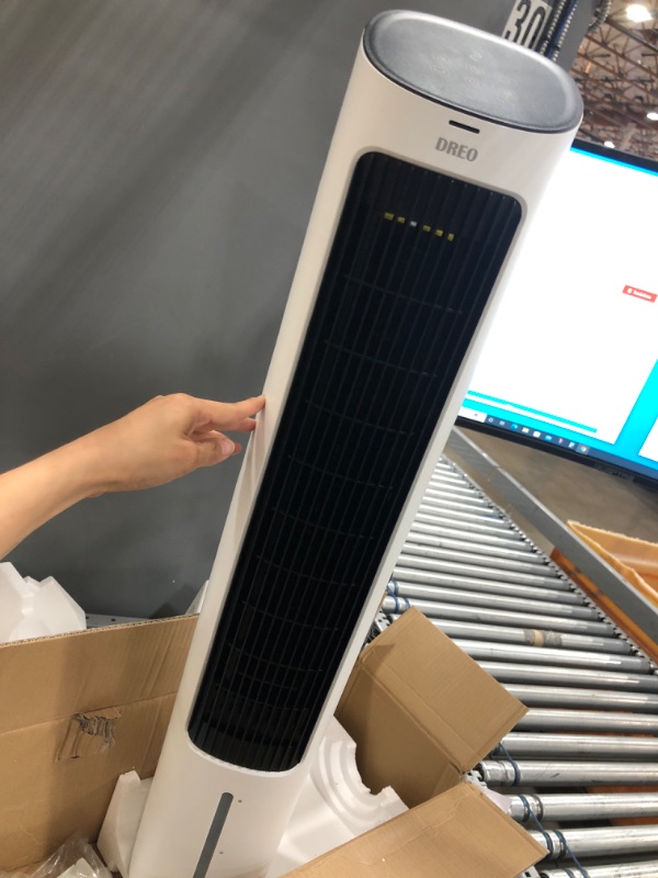 Photo 3 of Dreo Evaporative Air Cooler, 40” Cooling Fan with 80° Oscillating, Humidifying, Removable Water Tank, Filter, Ice Packs, Remote Control, 3 Speeds, 7H Timer, Personal Swamp Cooler, White, DR-HEC001
