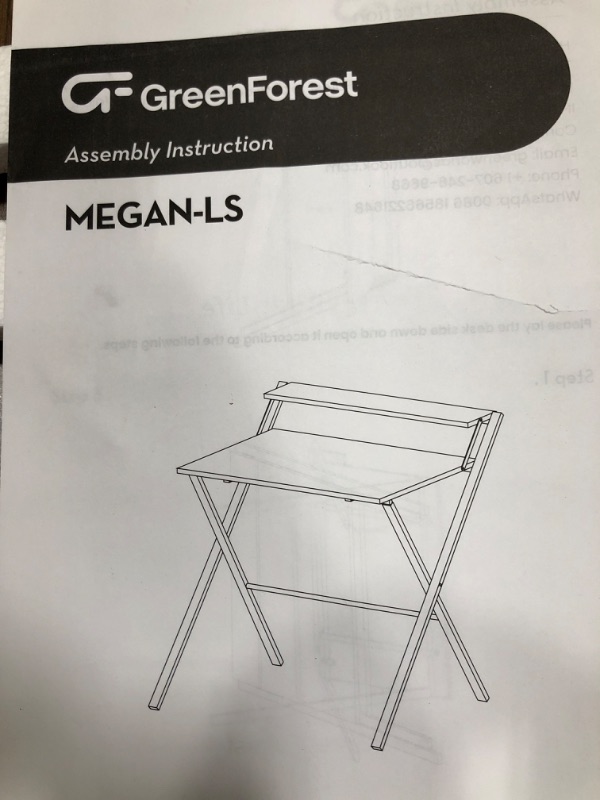Photo 2 of GreenForest Folding Desk No Assembly Required, Computer Desk with 2-Tier Shelf Foldable Table for Small Spaces 29.5 x 20.47 inch, Espresso
