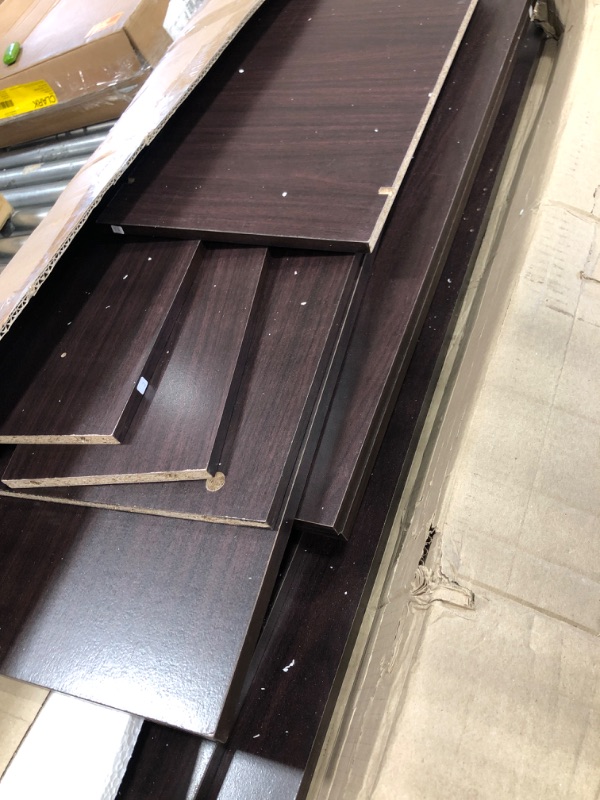 Photo 1 of 16084EX Indo L-Shaped Desk with Bookshelves, Espresso