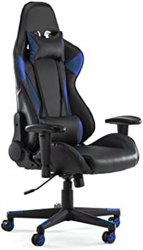 Photo 1 of OLIXIS Gaming Chair, Ergonomic Home Office High Back PC Computer Adjustable Swivel Executive Task Leather Desk Chairs with Wheels, Armrest, Lumbar Support for Adults, Bule
