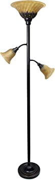 Photo 1 of Elegant Designs LF2002-RBZ 3 Light Floor Lamp with Scalloped Glass Shades, 3.9, Restoration Bronze/Champagne
