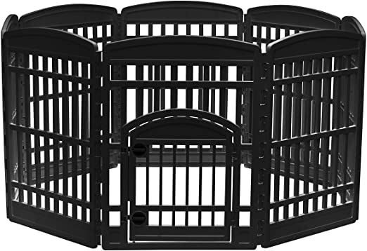 Photo 1 of IRIS USA 34'' Exercise 8-Panel Pet Playpen with Door, Black CI-908E, Model:594403
