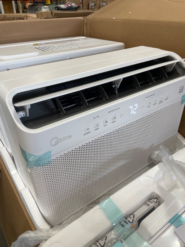 Photo 4 of Midea 8,000 BTU U-Shaped Smart Inverter Window Air Conditioner–Cools up to 350 Sq. Ft., Ultra Quiet with Open Window Flexibility, Works with Alexa/Google Assistant, 35% Energy Savings, Remote Control
