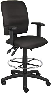 Photo 1 of Boss Office Products Multi-Function Fabric Drafting Stool with Adjustable Arms in Black **used, minor damage***