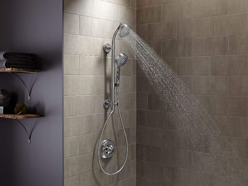 Photo 1 of **KOHLER SHOWER SET***
KOHLER 45906-CP HydroRail-S Shower Column
KOHLER Artifacts 1-Spray 6 in. Single Wall Mount Fixed Shower Head in Polished Chrome
Kohler K-9514-CP Kohler K-9514 MasterShower 60" Hand Shower Hose with Swivel Base
KOHLER K-72776-CP Arti