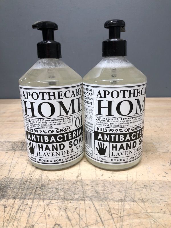 Photo 1 of 21.5 oz. Lavender Sage Home Apothecary Hand Soap (***Exp.12/2021 ***) AND  Gillette Fusion Ultra Sensitive Hydra Gel Men's Shave Gel Twin Pack, 14 Oz, 2 Pack