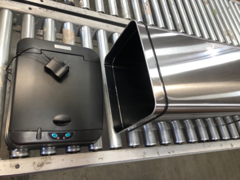 Photo 2 of **MISSING PARTS TRASH CAN ONLY** iTouchless 13 Gallon and 2.5 Gallon Automatic Touchless Sensor Kitchen Cans with Odor Control System, Stainless Steel, Includes 10 Premium Bags, CDZT02BG10
