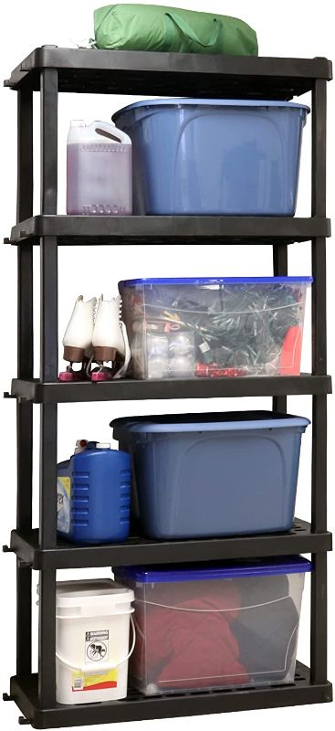 Photo 1 of **MISSING PARTS***SHLEVES ONLY** Oskar 5-Tier Storage Shelf, Interlocking Heavy Duty Shelving Unit, 750 lbs(?18 x 36 x 73.8 inches), Multipurpose Organizer for Garage, Basement, Utility Shed, Workshop, Made in North America, Black
