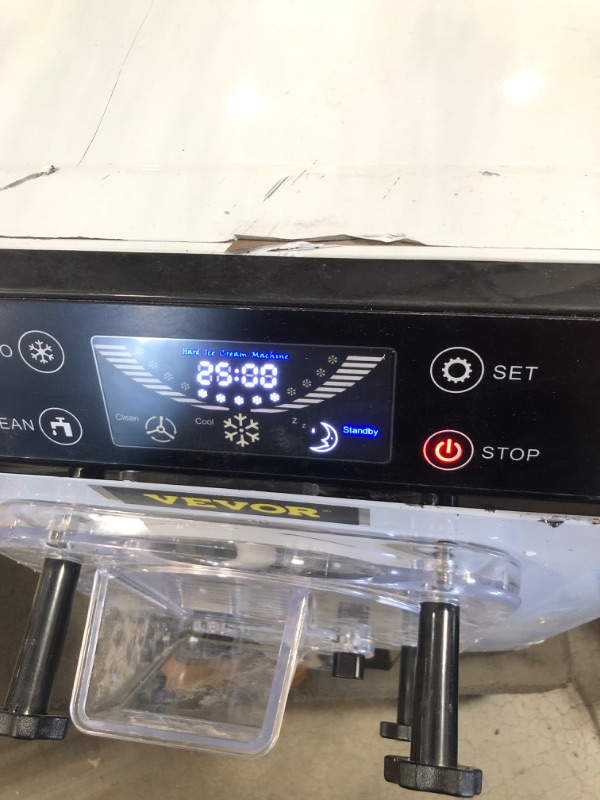 Photo 3 of VEVOR Commercial Ice Cream Machine 1400W 20/5.3 Gph Hard Serve Ice Cream Maker with LED Display Screen Auto Shut-Off Timer One Flavors Perfect for Restaurants Snack bar Supermarkets
