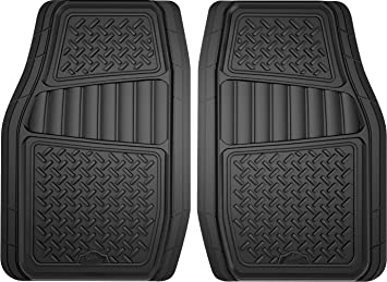 Photo 1 of **PHOTO FOR REFERENCE**2-Piece Black Rubber All-Weather Trim-to-Fit Floor Mats for Trucks and SUVs