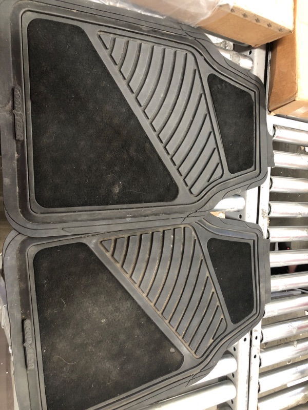 Photo 1 of **PHOTO FOR REFERENCE**2-Piece Black Rubber All-Weather Trim-to-Fit Floor Mats for Trucks and SUVs