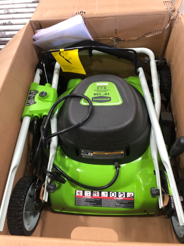 Photo 2 of Greenworks 18" 12 Amp Corded Electric Push Walk-Behind Mower
