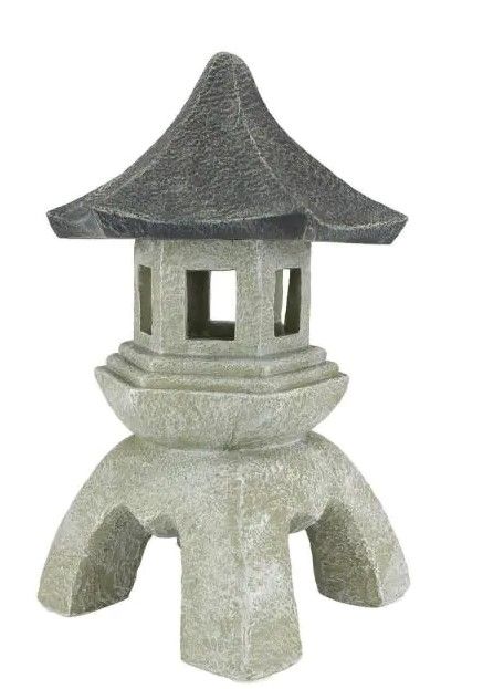 Photo 1 of 17.5 in. H Pagoda Lantern Large Sculptural Garden Statue
