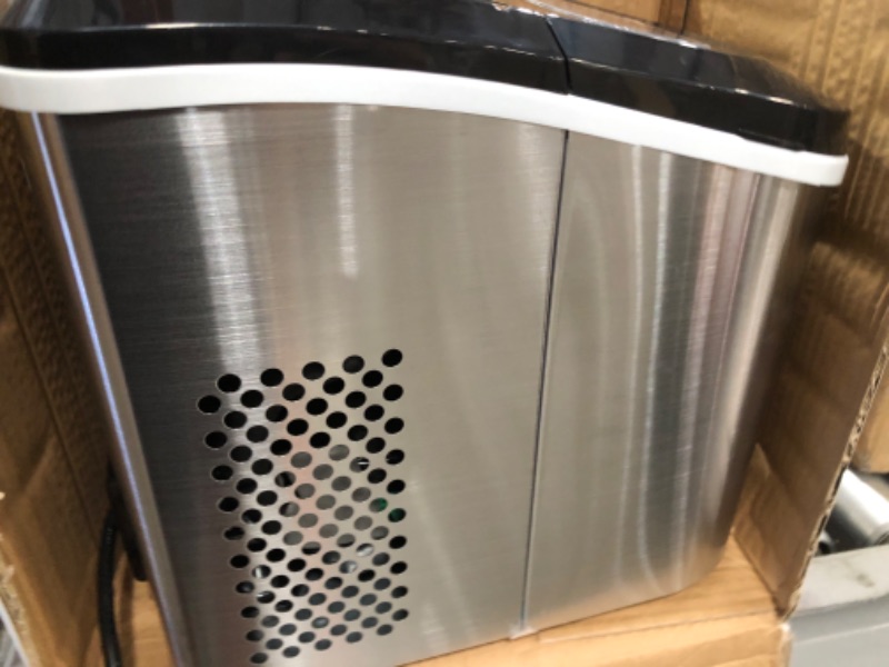 Photo 1 of 27 lbs. Portable Countertop Ice Maker in Stainless Steel
