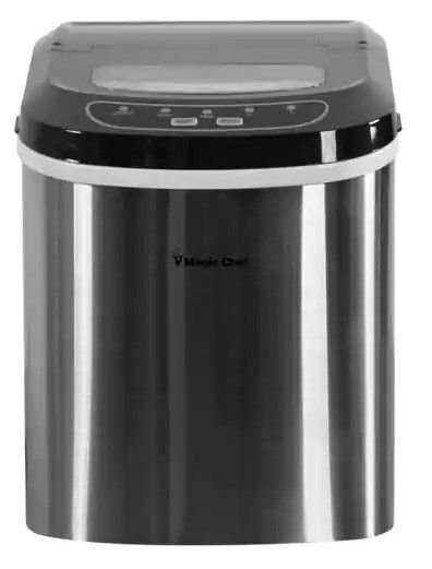 Photo 1 of 27 lbs. Portable Countertop Ice Maker in Stainless Steel
