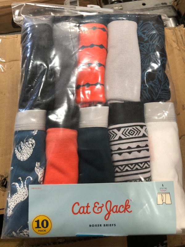 Photo 2 of Boys' 10pk Boxer Briefs - Cat & Jack™- large 12/14 

