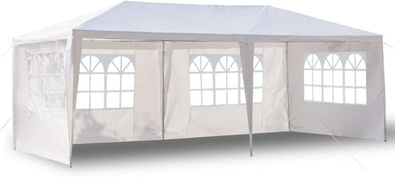 Photo 1 of **PARTS ONLY**- 10' x 20'Outdoor White Waterproof Gazebo Canopy Tent with 4 Removable Sidewalls and Windows 