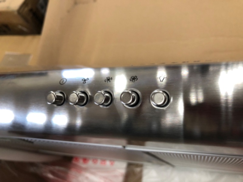 Photo 1 of Cosmo COS-5MU30 30 in. Under Cabinet Range Hood Ductless Convertible Duct, Slim Kitchen Stove Vent with, 3 Speed Exhaust Fan, Reusable Filter and LED Lights in Stainless Steel, 30 inch
