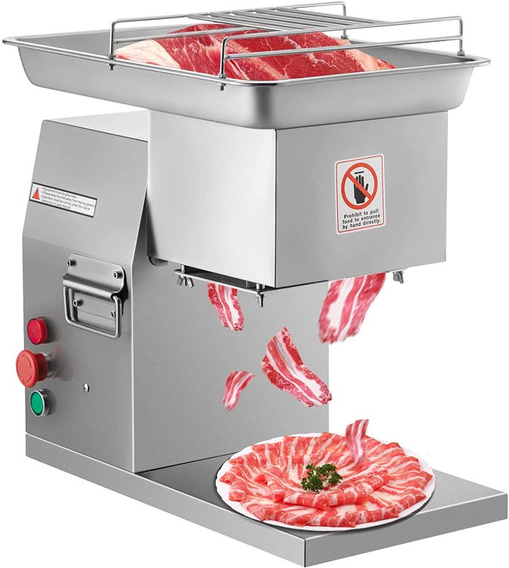 Photo 1 of ***PARTS ONLY*** VEVOR Commercial Meat Cutter Machine 1102 LB/H 3mm Stainless Steel with Pulley 800W Electric Food Cutting Slicer for Kitchen Restaurant Supermarket Market
