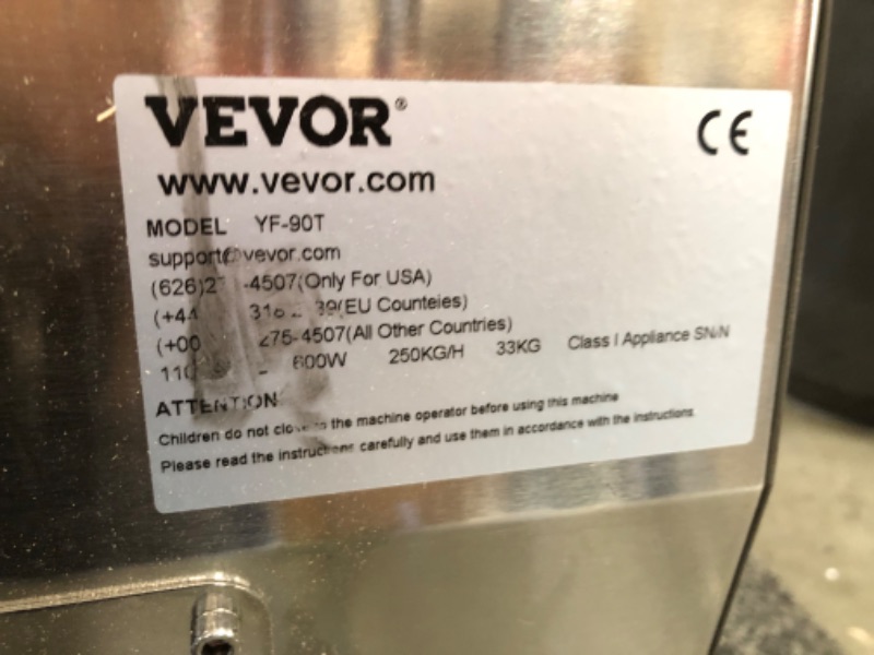 Photo 3 of ***PARTS ONLY*** VEVOR Commercial Meat Cutter Machine 1102 LB/H 3mm Stainless Steel with Pulley 800W Electric Food Cutting Slicer for Kitchen Restaurant Supermarket Market
