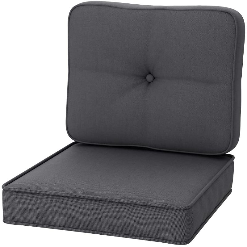 Photo 1 of  Outdoor Indoor Seat Cushions for Patio Furniture, Deep Seating Chair Cushion Set, High Back Leisure Chair Cushion 25 x 25 x 5 Inch, Light Grey
