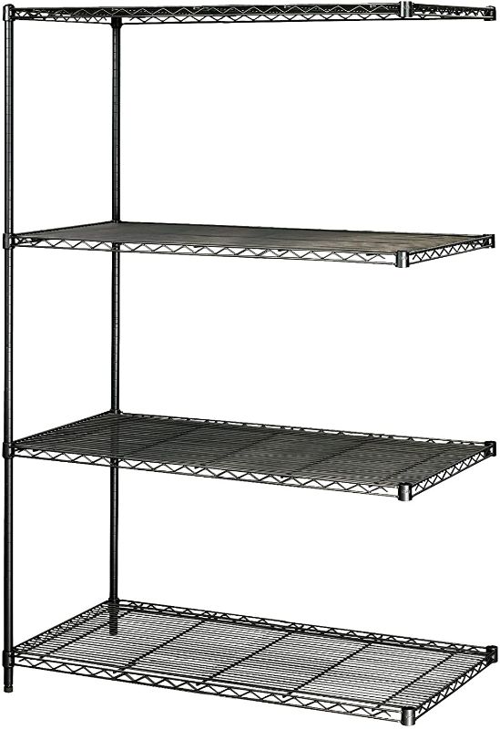 Photo 1 of *USED*- Safco Products Industrial Wire Shelving Add-On Unit 48"W x 24"D x 72"H  Black
