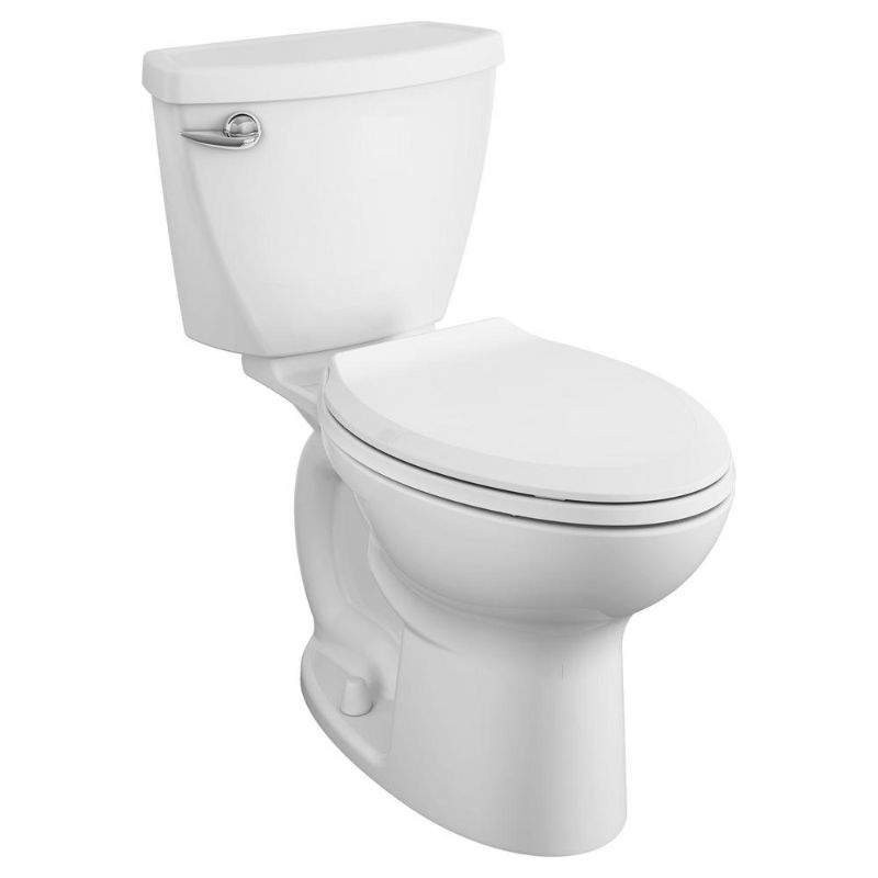 Photo 1 of **missing water tank lid and missing toilet seat**
Cadet Ovation Tall Height 2-Piece 1.28 GPF High Efficiency Single Flush Elongated Toilet in White, Seat Included