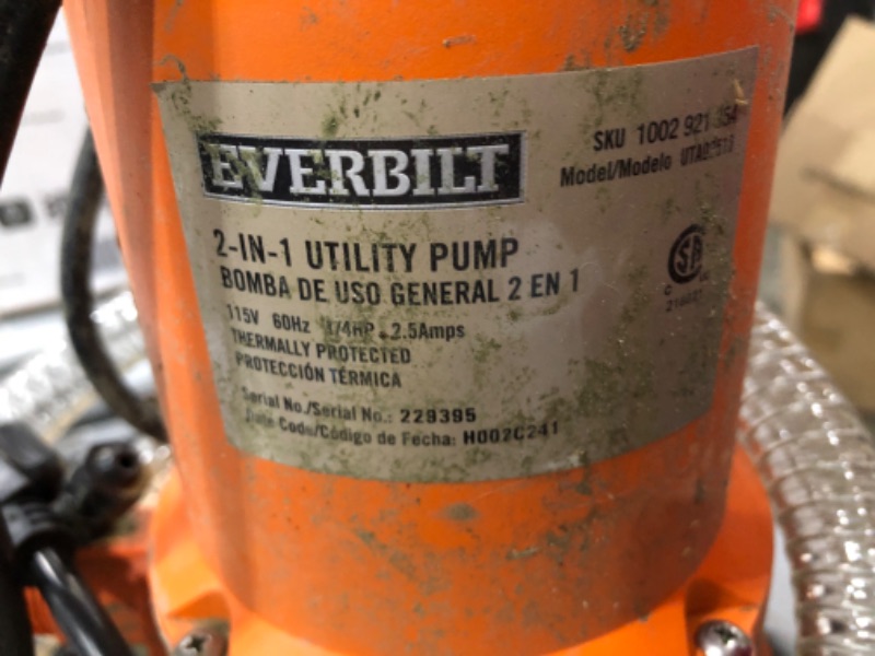 Photo 4 of 1/4 HP 2-in-1 Utility Pump
